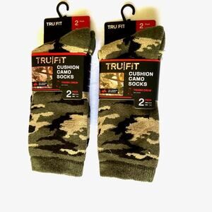 Trufit Camo Socks 2 Packs @ 2Pair/Pack Tough Crew New NWT